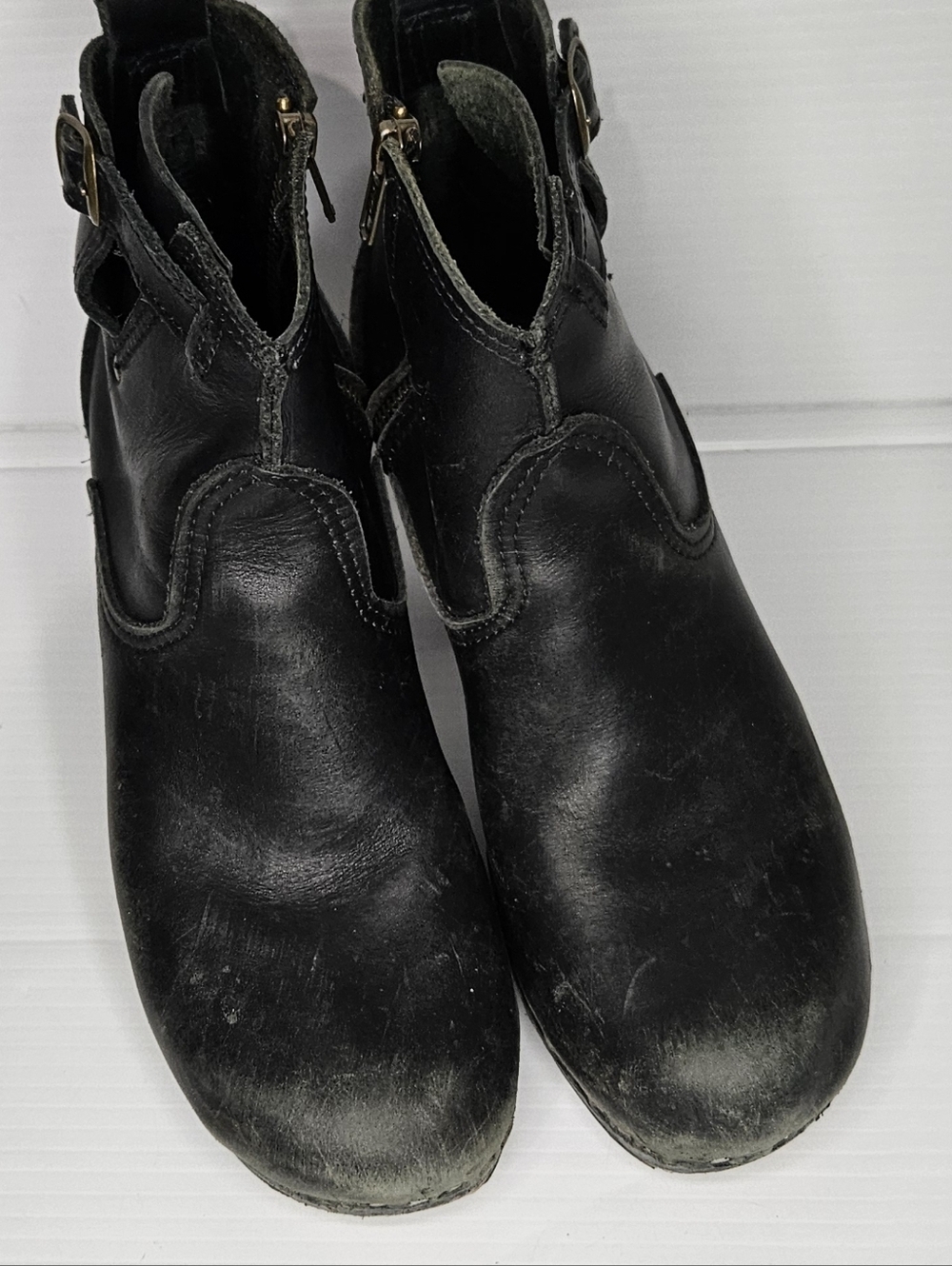 No. 6 Clog Boots Size 38 Leather Platform Ankle Boot Classic Minimalist - Picture 6 of 13
